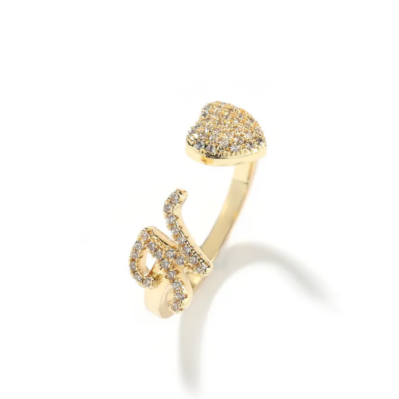Heart Initial Ring