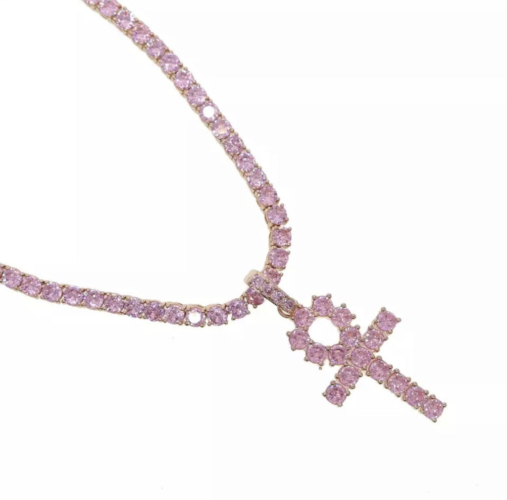 Diamante Cross Necklace (4489039904903)