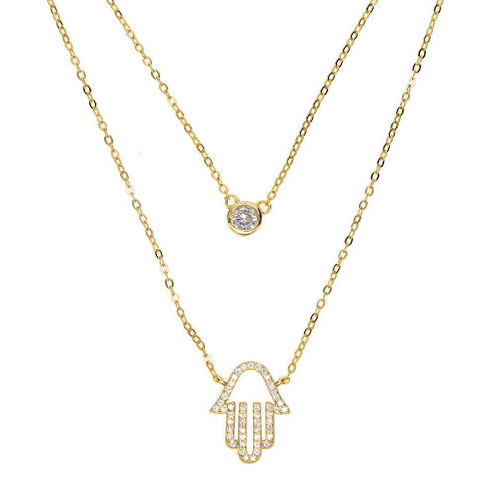 Hamsa Layered Necklace (5291958436006)