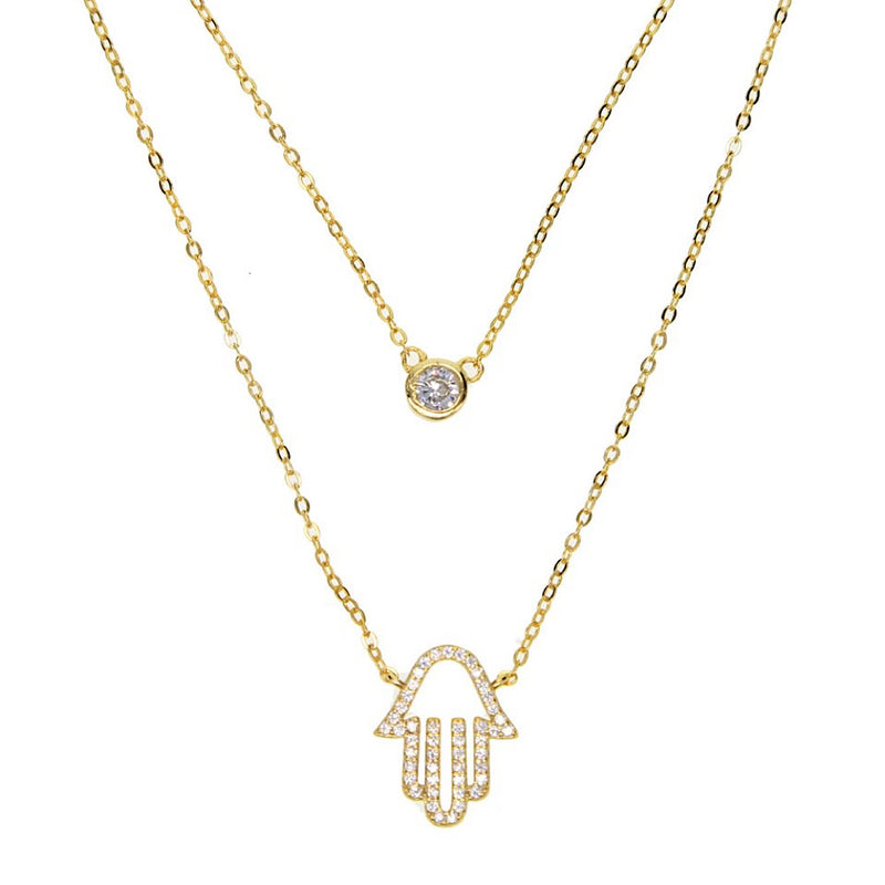 Hamsa Layered Necklace (5291958436006)