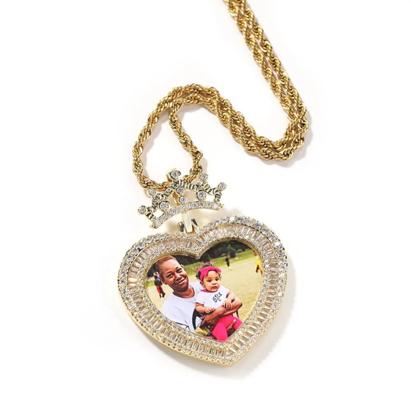 Crown Heart Memory Necklace