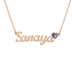 Custom Birth Stone Name Necklace