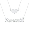 Layered Heart and Custom Name Necklace