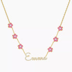 Pink Flowers Custom Necklace
