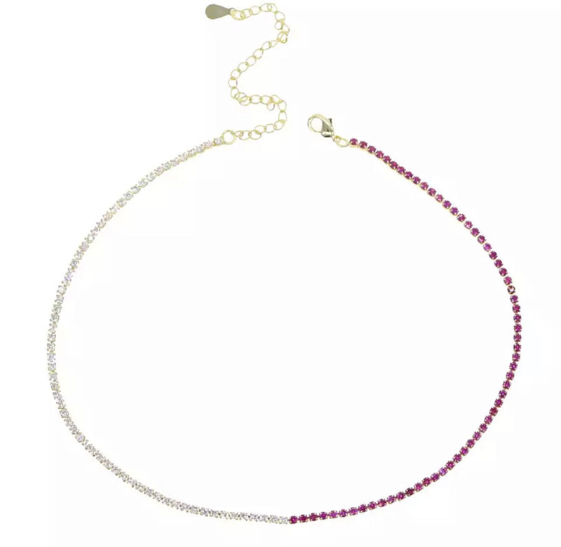 Two Tone Tennis Necklace
