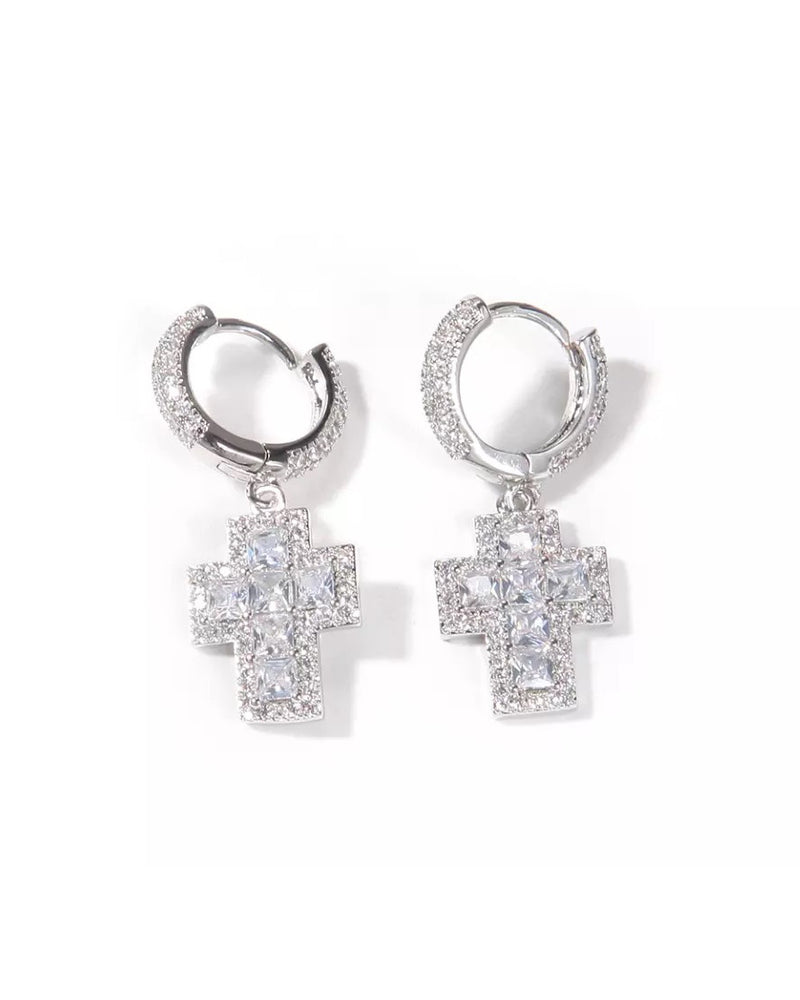 Cross Huggies Earrings