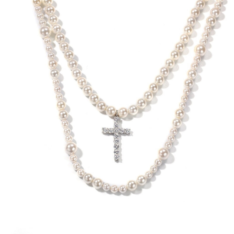 Pearl Cross Necklace