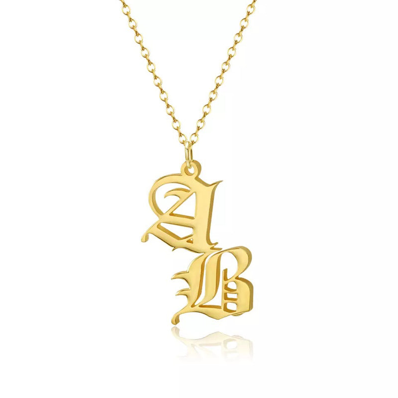 Initials Old English Necklace